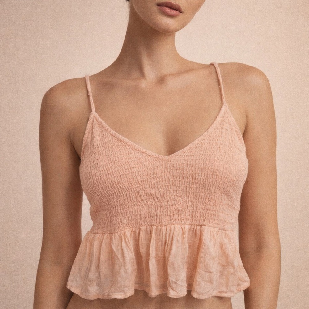 Kivari Light Coral Smocked Camisole